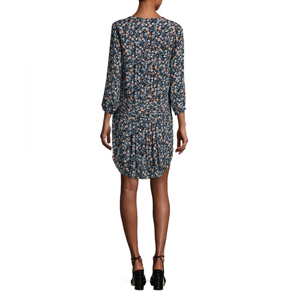 Veronica Beard 100% silk August pin tuck boho printed mini dress - Picture 2 of 12